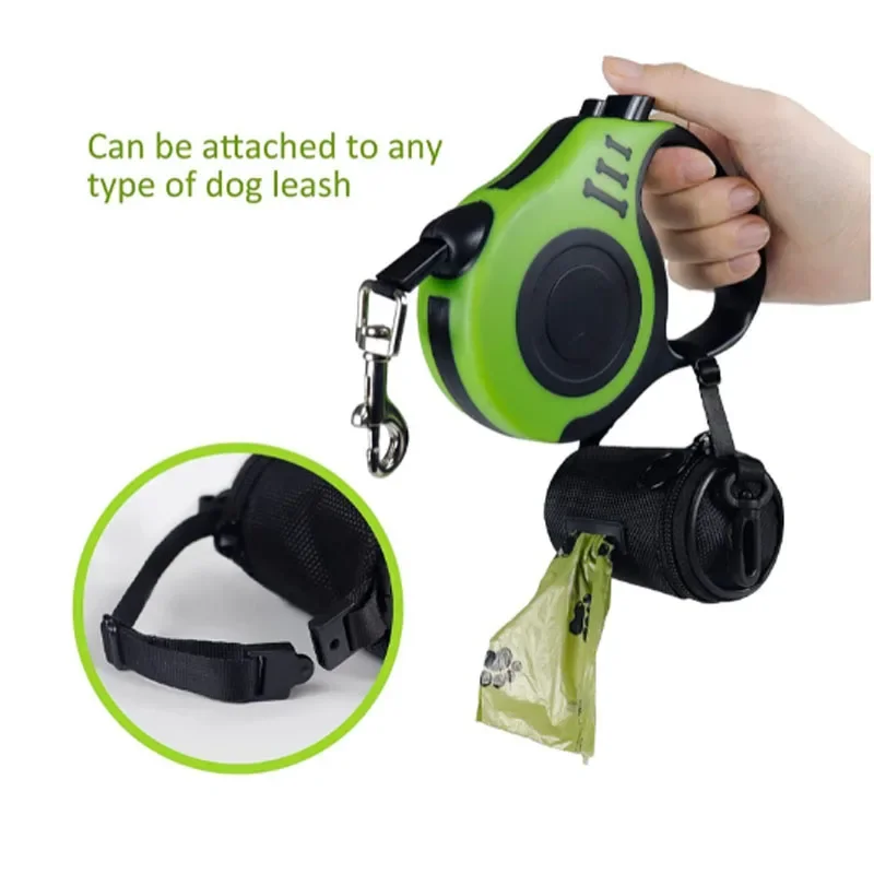 Dog Poop Bag Holder for Leash Doggie Waste Bag Dispenser Soft Fabric Puppy Potty Carrier Doggy Zipper Pouch with Carabiner Clip