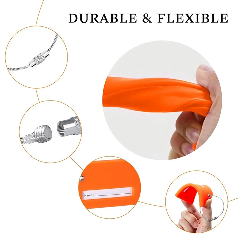 Kopor perjalanan ป้ายสำหรับกระเป๋าถือทำจากซิลิโคนพร้อมนามบัตรกระเป๋าเดินทางใช้งานง่าย