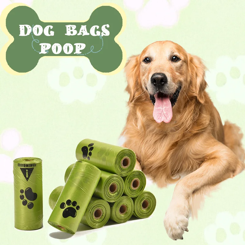 Bolsas biodegradables para residuos de mascotas, bolsas para excrementos extra gruesas para perros y gatos, rollo portátil con dispensador, ecológicas y Lea