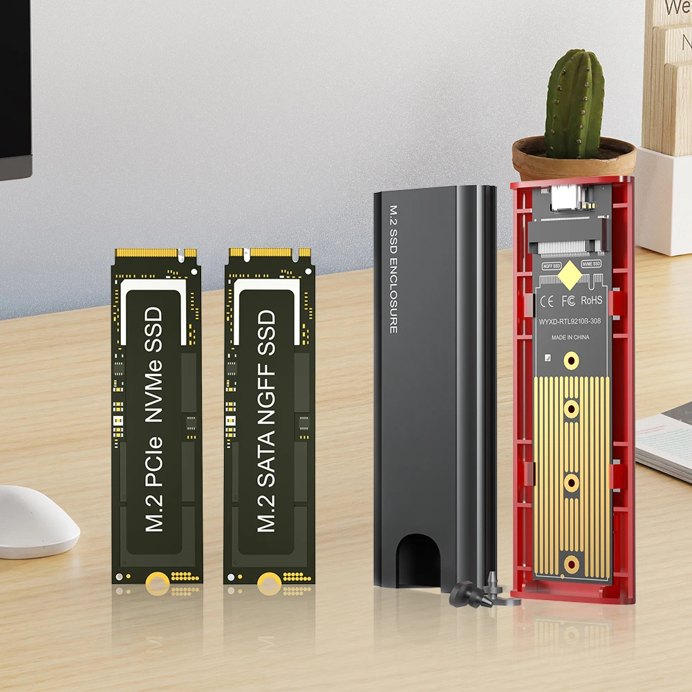 حاوية M.2 NVME NGFF SATA SSD SSD حافظة SSD إلى USB 3.1 لـ SATA SSDs 2230/2242/2260/2280 #3