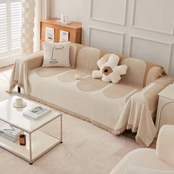 Nordic Tassel Throw Blanket Four Season Sofa Cover Dust Anti-cat Scratch Protection Cover Sofa Blanket Carpet Travel Rug Tassels