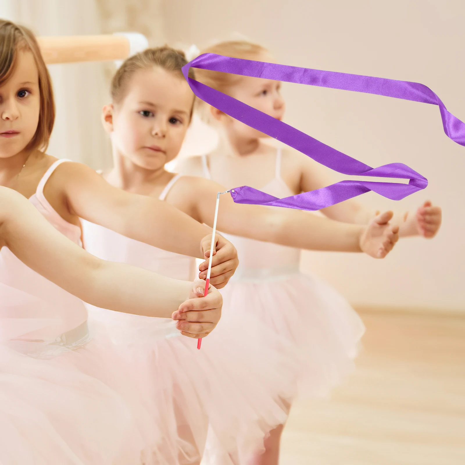 

6 Pcs Nylon Metal Dance Glitter W for Kids Ribbon Sticks For Twirling Fitness Training Stage Ribbon Dancer Props