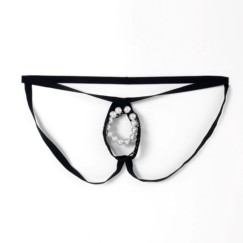 

Sensational Undergarment for Men Crotchless Underwear with G String Design T back Thong Classic Piece with Solid Pattern