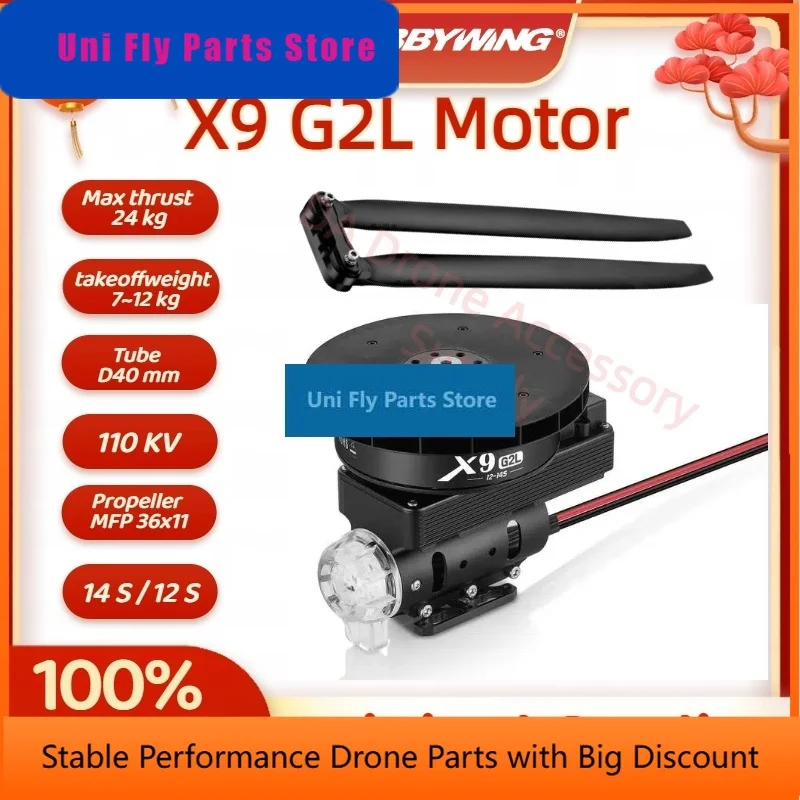 UniFlyHobbywing X9 G2L Motor Integrated  Propulsion System Motor MFP 3611 Fold Propeller For Agricultural   Access