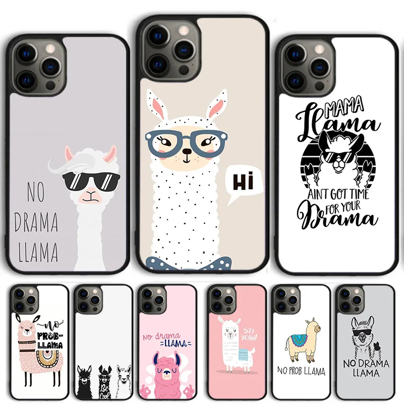 No Drama Prob Llama Phone Case For iPhone 14 15 16 13 12 Mini Max Cover For Apple 14 15 16 11 Pro Max 8 7 Plus SE2020 Coque