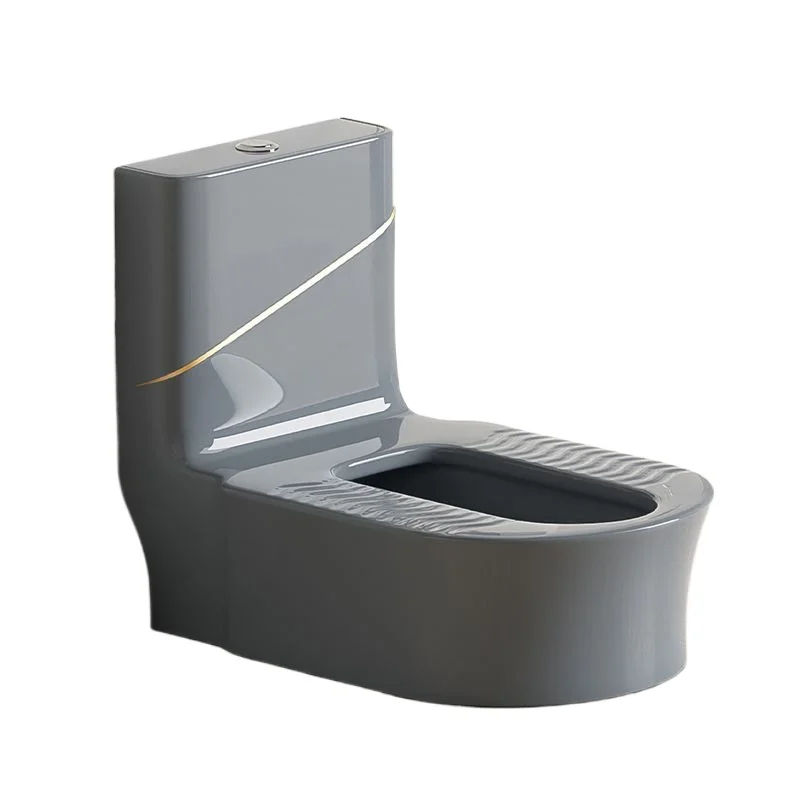 

Gray integrated with curved pit-free squatting toilet, toilet seat is changed to squatting toilet, squatting toilet is free