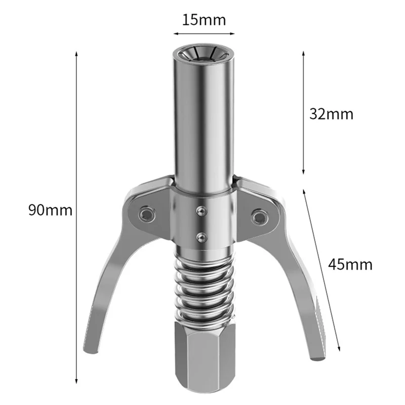 

2X 10000PSI смазочный инструмент, соединитель с двойной ручкой, насадка для инжектора масла из нержавеющей стали, сверхмощный быстрый замок, наконечник инструмента для смазки NPTI/8