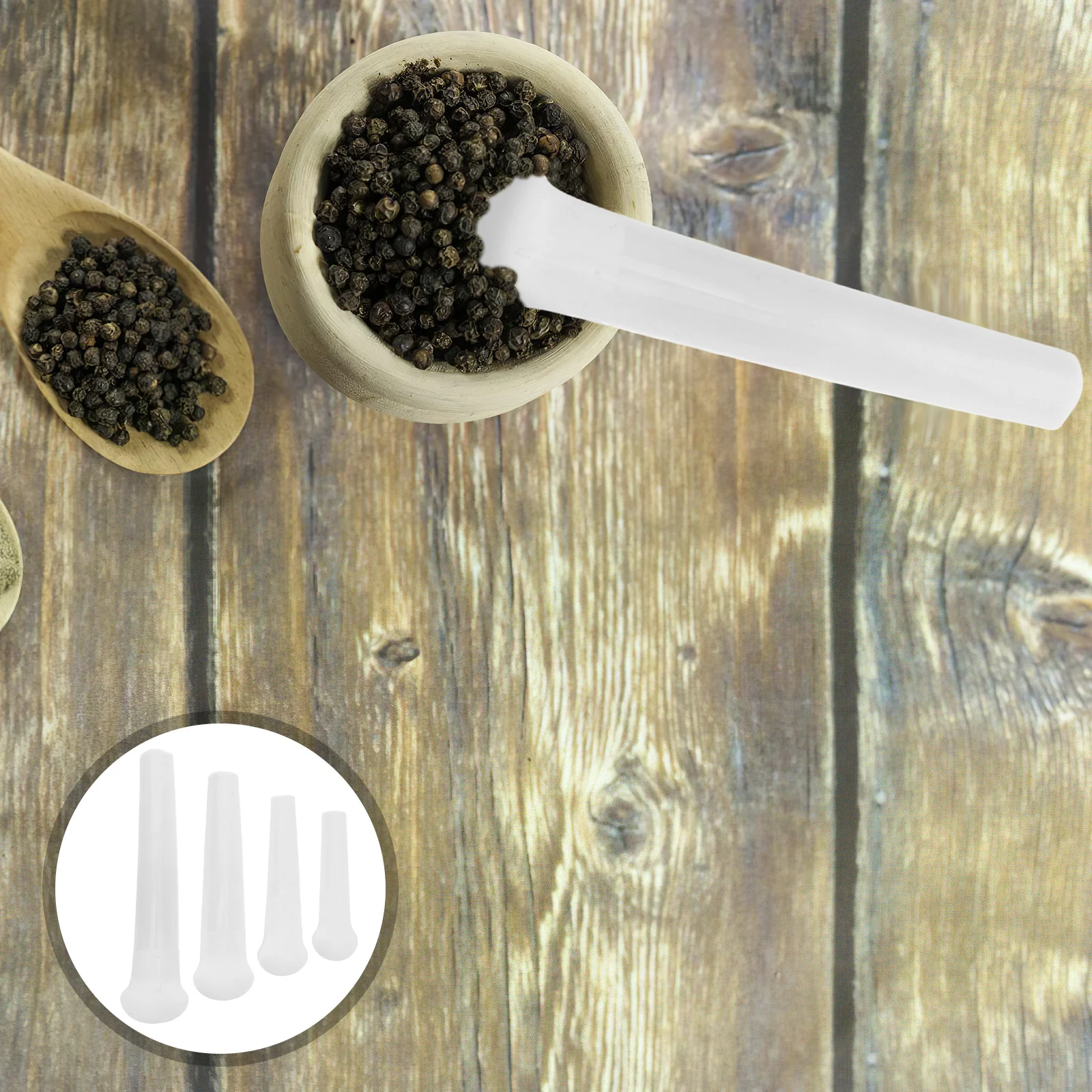 

4pcs Ceramic Pestle Rod 6/5/4/3 Inch Porcelain Grinding Stick For Garlic Spice Coffee Manual Food Grinder Kitchen Muddling Tool