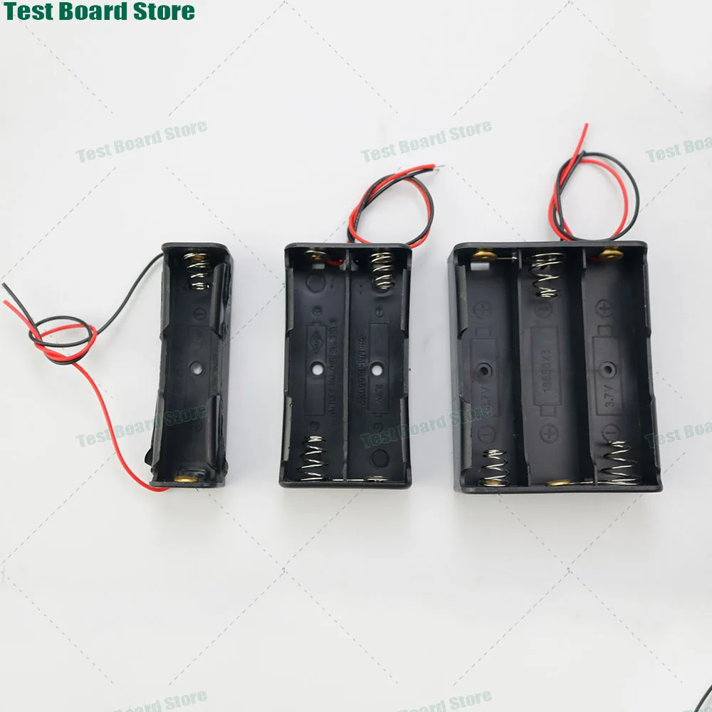 1Pcs 18650 battery holder lithium battery box storage box 1 unit/2 units/3 units with wire metal wire battery holder container