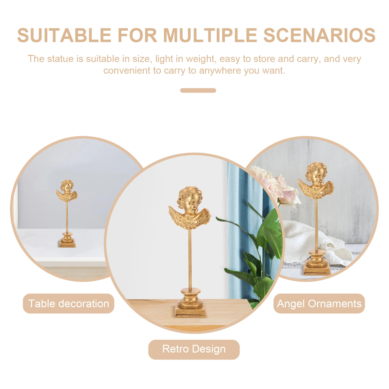 

Golden Angel Statue Resin Small Home Decoration Desktop Shelf Decor for Living Room Bedroom Wedding Gift Angel Ornament