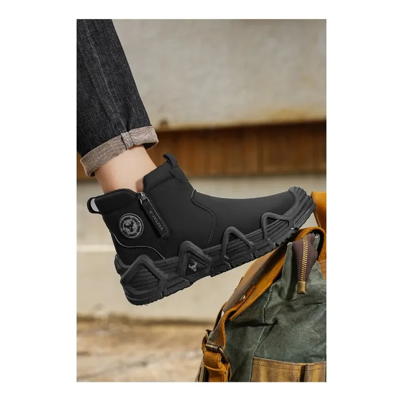 

High-top Thick-soled Anti-slip and Wear-resistant Work Shoes men's travel walking shoes outdoor Sports Anti-slip Travel shoes