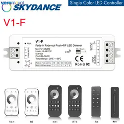 Skydance 1CH * 8A 12V 24V DC CV Fade-in Fade-out LED Dimmer Push Dim V1-F 5 Velocità di decolorimento/Dimming continuo per striscia monocolore