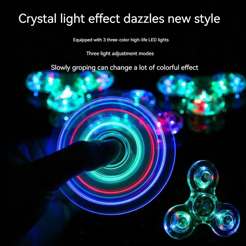 Luminous LED light Fidget Spinner Hand Top Spinners Glow in Dark Light EDC Figet Spiner Finger Stress Relief Toys