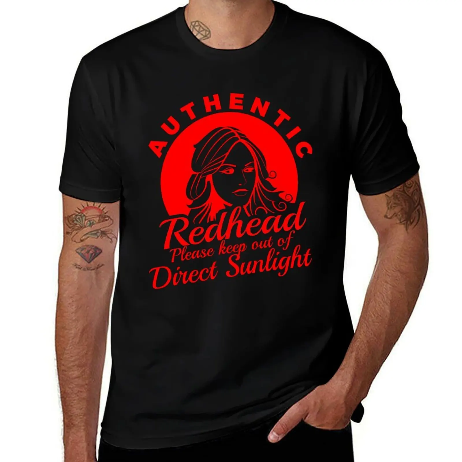 Funny True Authentic Redhead Ginger Red Hair Keep Our Of Direct Sunlight T-Shirt Large Size Breathable Tee T-Shirt