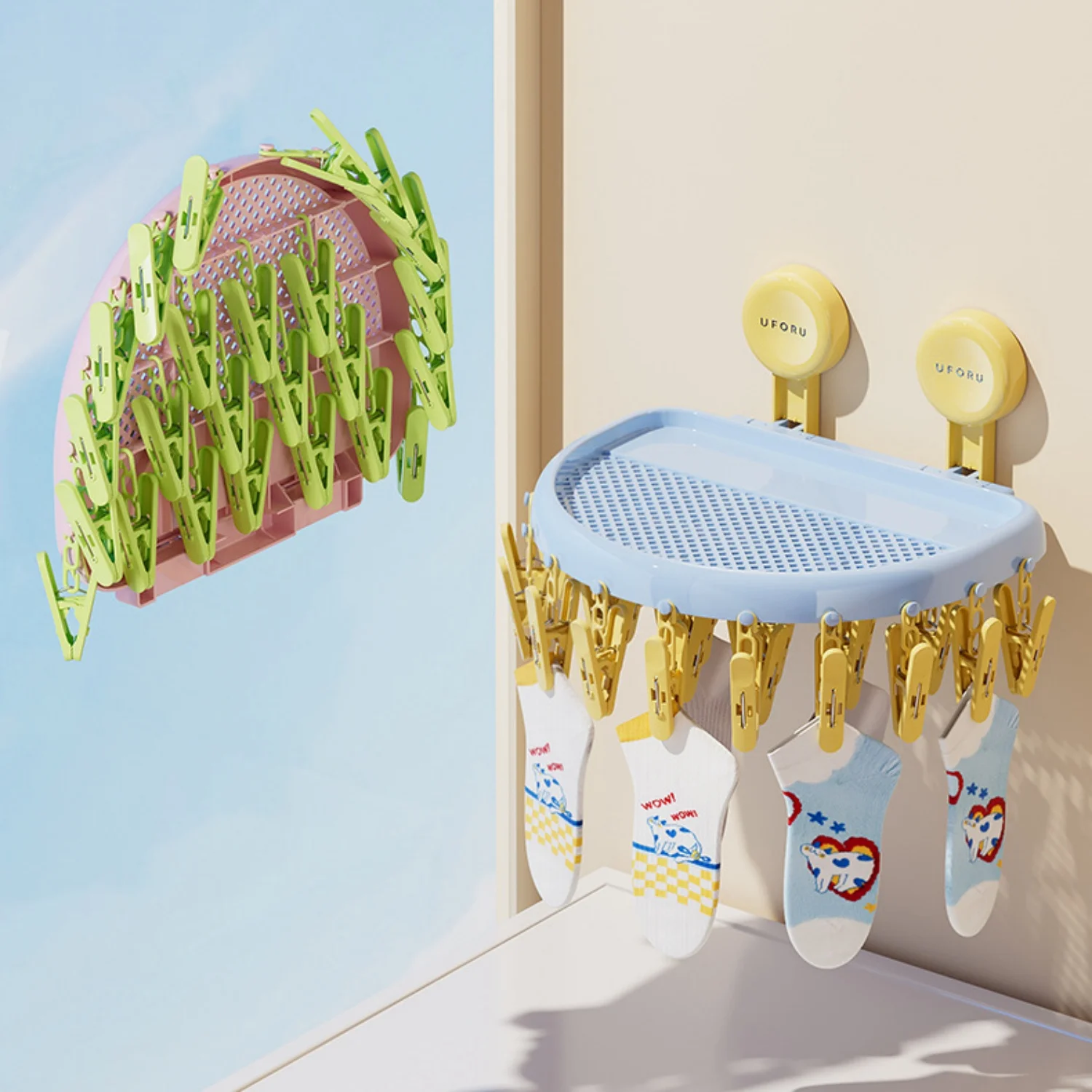 

Bathroom Organizer Hooks Multifunctional Foldable Storage Rack For Socks Underwear Hair Accessory Laundry Room Storage Hangers