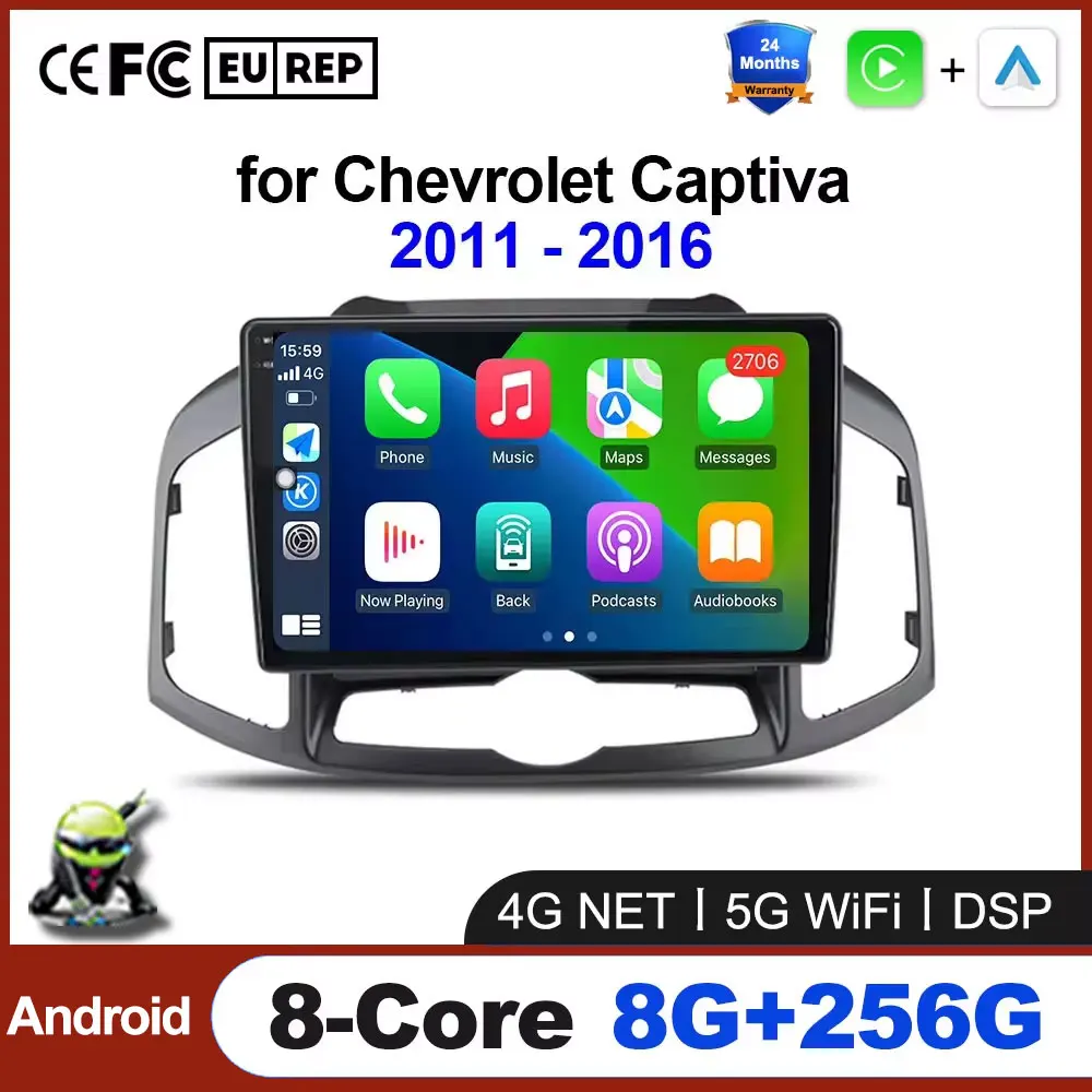 Bezprzewodowy Carplay dla Chevrolet Captiva 2011-2016 Radio samochodowe Multimedialny odtwarzacz wideo Android auto bezprzewodowy Carplay nr 2 din