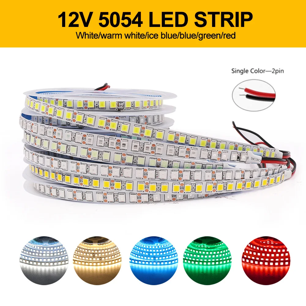 12V 24V 5m 10m 15m 20m 30m 50m Led Strip Light SMD 5054 120 LEDs Flexible Tape IP65 Waterproof Ribbon Home Decoration 9 Colors