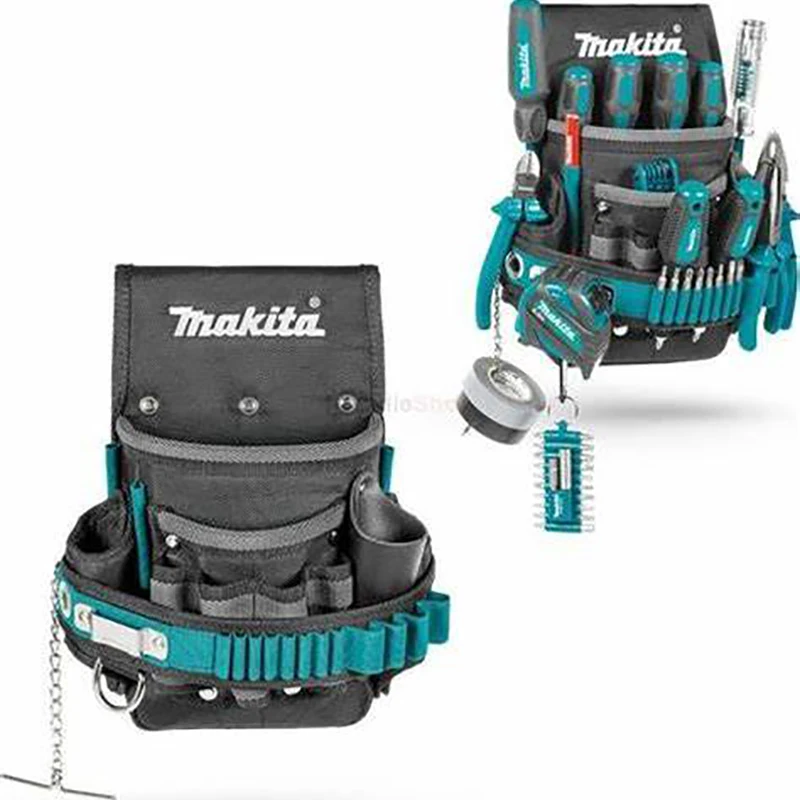 Makita E-15241 Ultimate Electricians Pouch 3 Layers Rubber Polyester Tool Slot Large Capacity Storage Bag