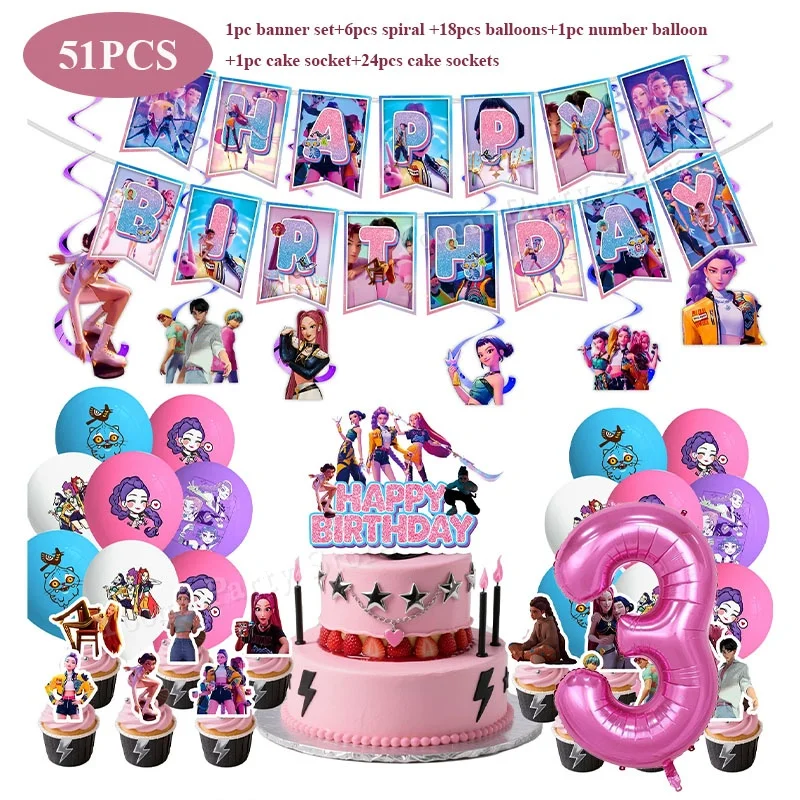 Geburtstagsparty-Dekorationsset Cartoon-Film-Mädchen Motiv Teller Becher Servietten Luftballons Baby-Shower-Party Geschenk