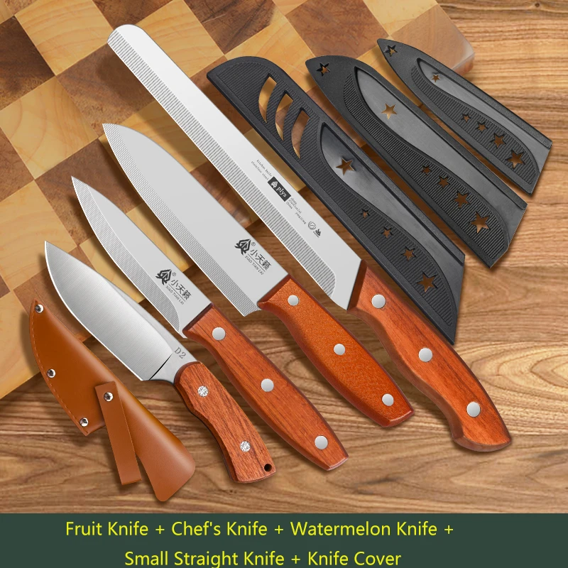 PLYS 4PCS Fruit Knife Set Chef knife Forged Kitchen Knife Sharp Household Suitable for Cutting Meat and Vegetables Kitchen Tool