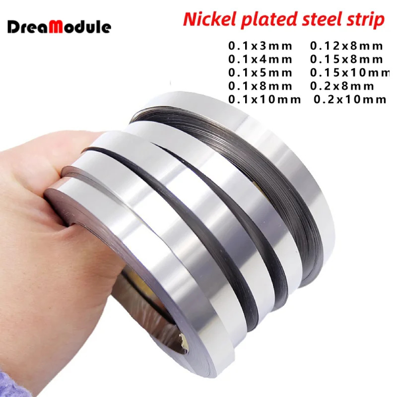

10m 0.1/0.12/0.15/0.2 mm Thickness Nickel Strip Spot Welder Accessories SPCC Spot Welding Machine Connector For 18650 Cell