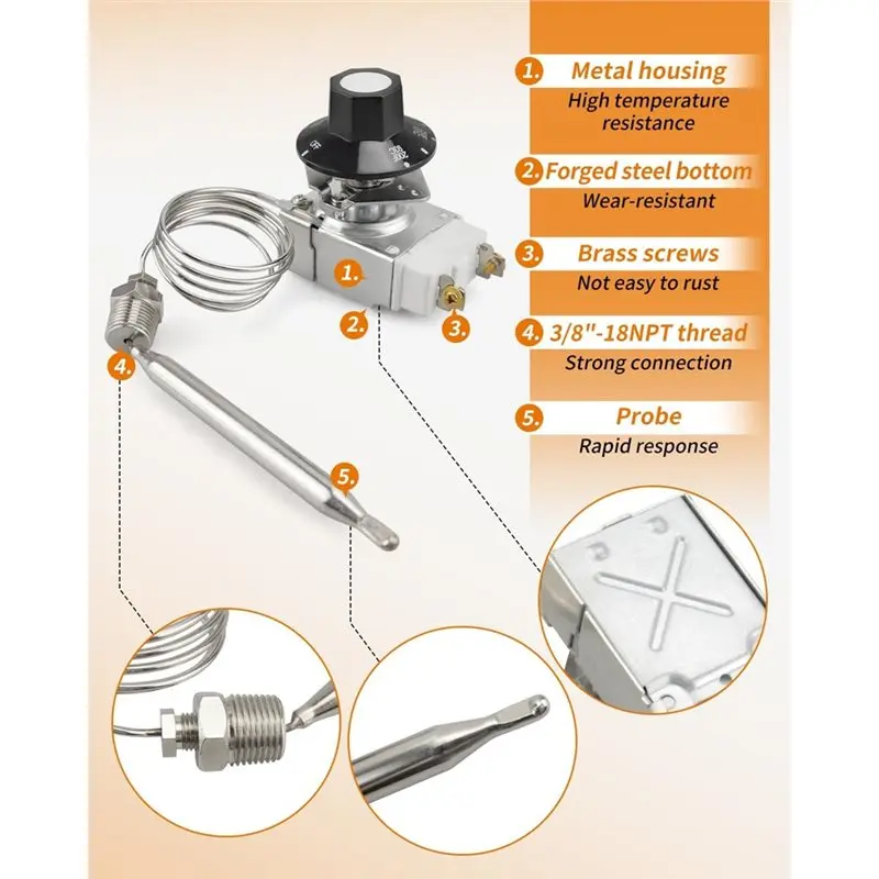 Termostato de RX-2-24 para freidora de Gas Adcraft Atosa 301030004 Termostato de freidora