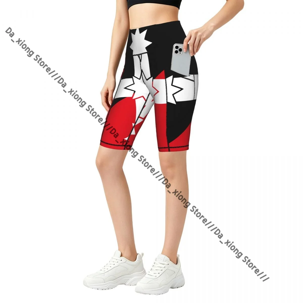 

Female Hip Lift Yoga Shorts Anarchist Eureka Flag Daily Wear Fitness Active Pants