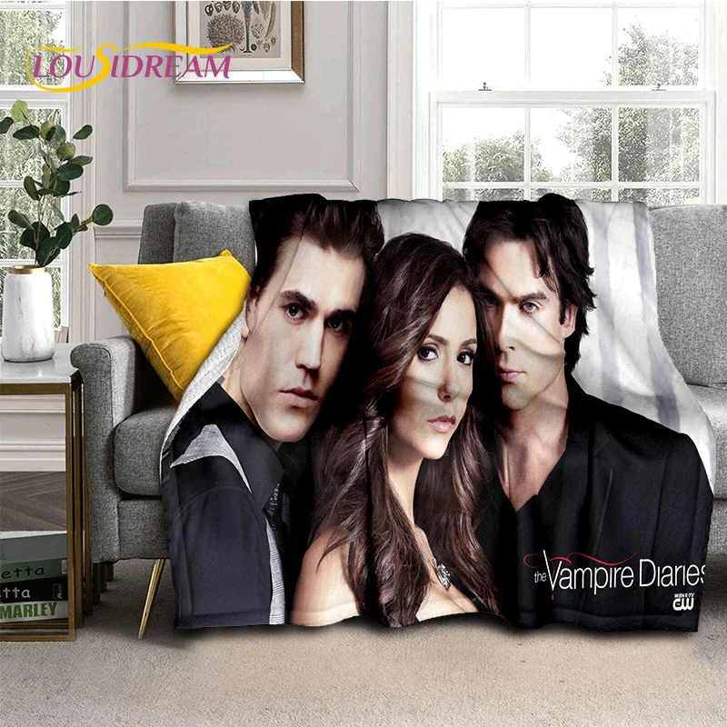 3D Latest The Vampire Diaries Damon Salvatore Soft Flannel Blankets,Throw Blanket Comfortable Blanket for Beds Sofa Home Bedroom