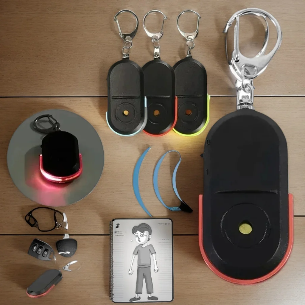 

​ ​ Компактный брелок для ключей с защитой от потери - светодиодный светильник, звуковой локатор для детей, рюкзаков, аксессуаров для телефонов ​ ​