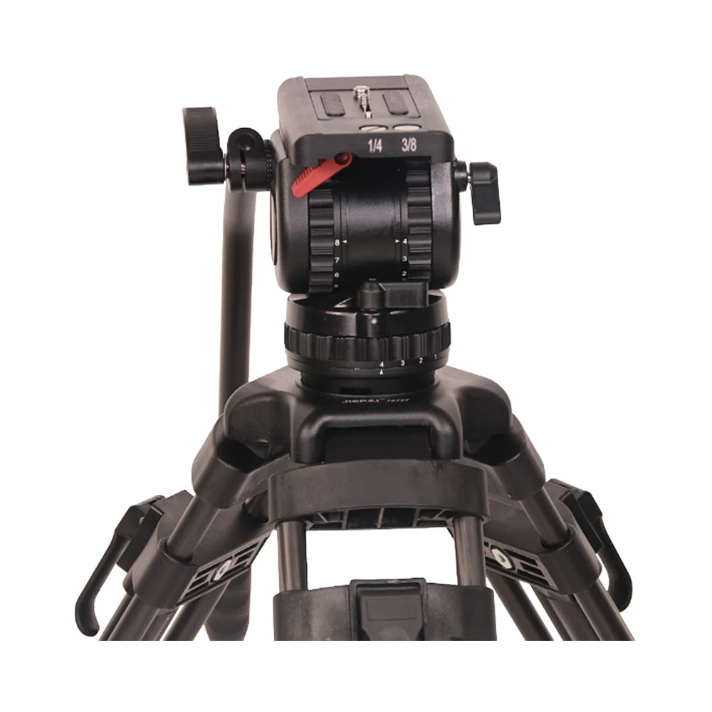 Factory Jiepai V18 Professional Broadcast CCTV Heavy Duty Video Camera Aluminum Tripod For 20KG Camcorder