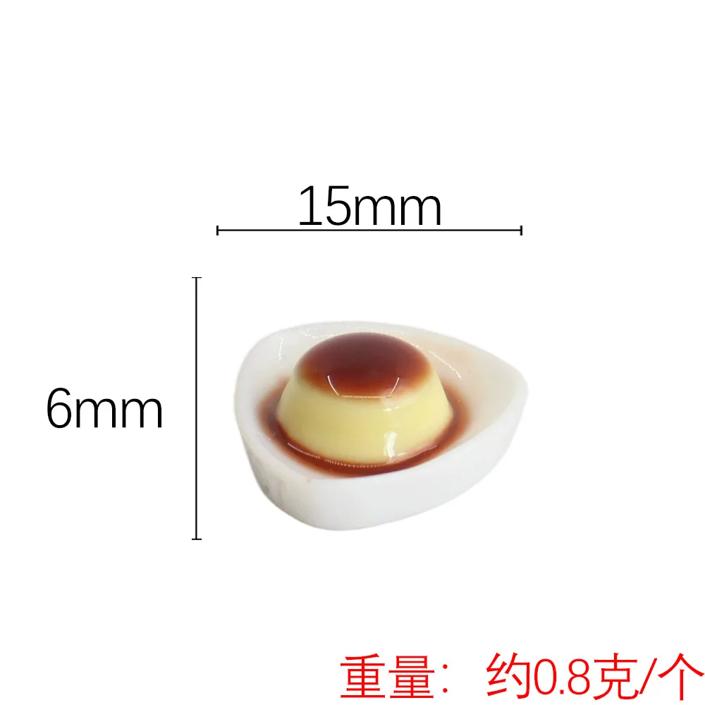 10pcs Mini Caramel Pudding Dessert Fake Pudding Food Model Realistic Miniature Resin Dollhouse DIY