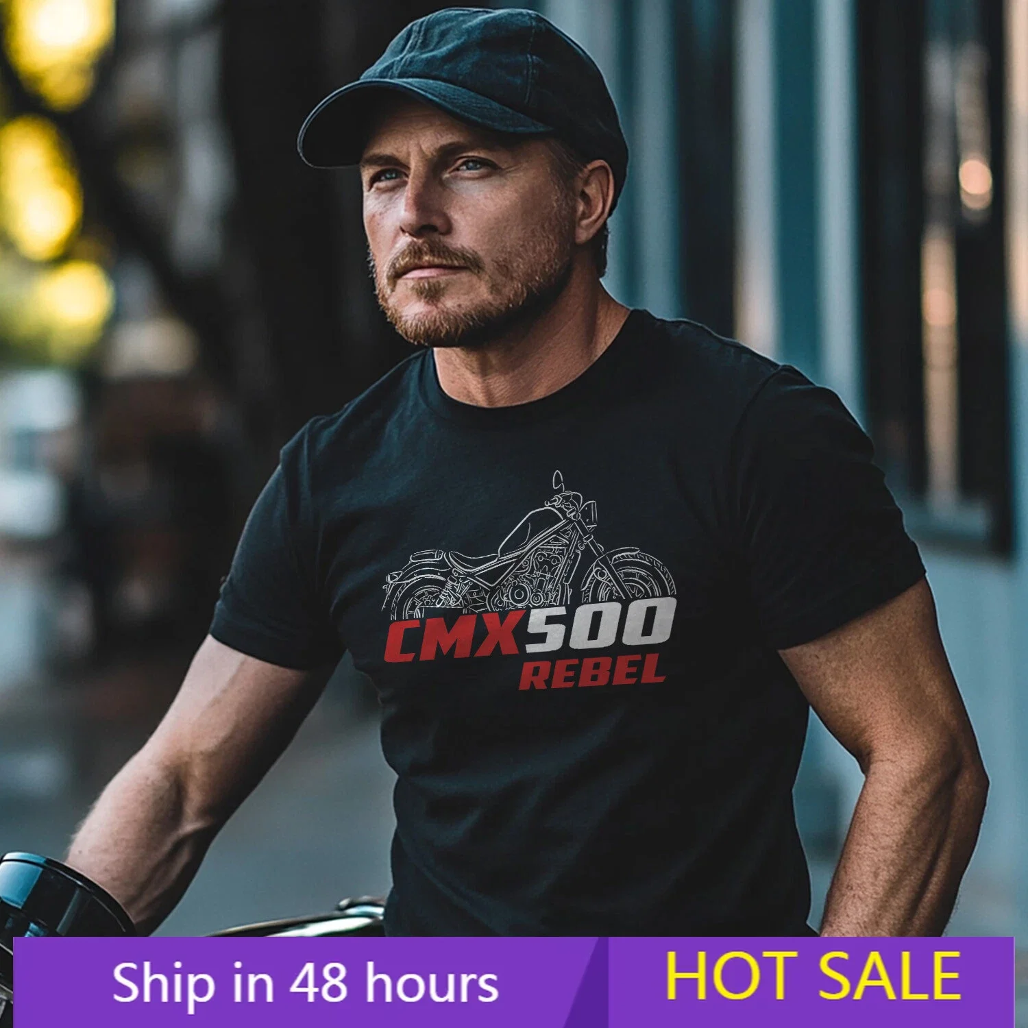 

Motorcycle T-shirts Ho.nd.as CMX500 Rebel 2017-2024 fans Biker Tee Graphic Summer Short Sleeves 100% Cotton Cool Tee