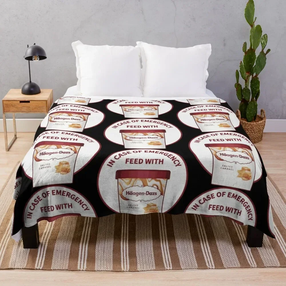 

In Case Of Emergency Feed With Haagen-Dazs Throw Blanket Moving warm winter Weighted Custom Blankets