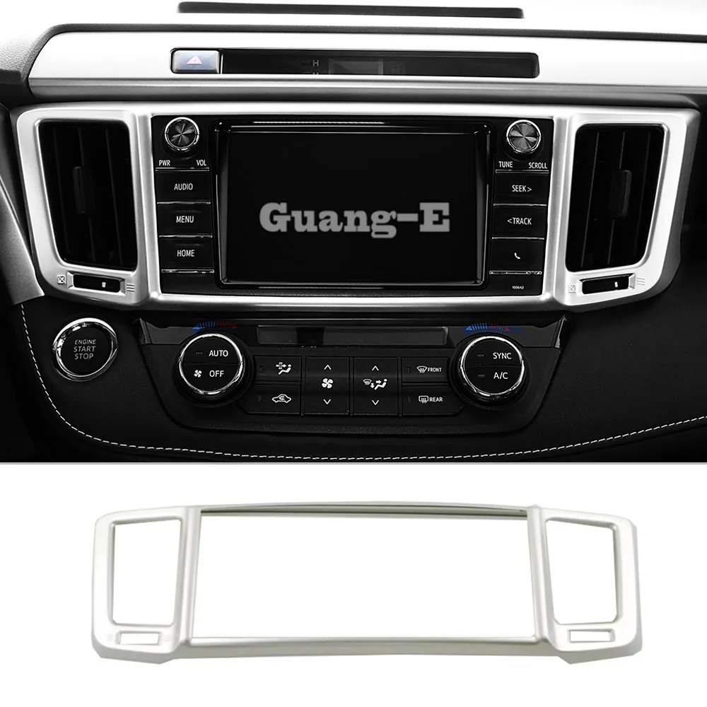Car Enter Console GPS Navigation Panel Decoration Cover Chromium Styling Interior Trim For Toyota RAV4 2014 2015 2016 2017 2018