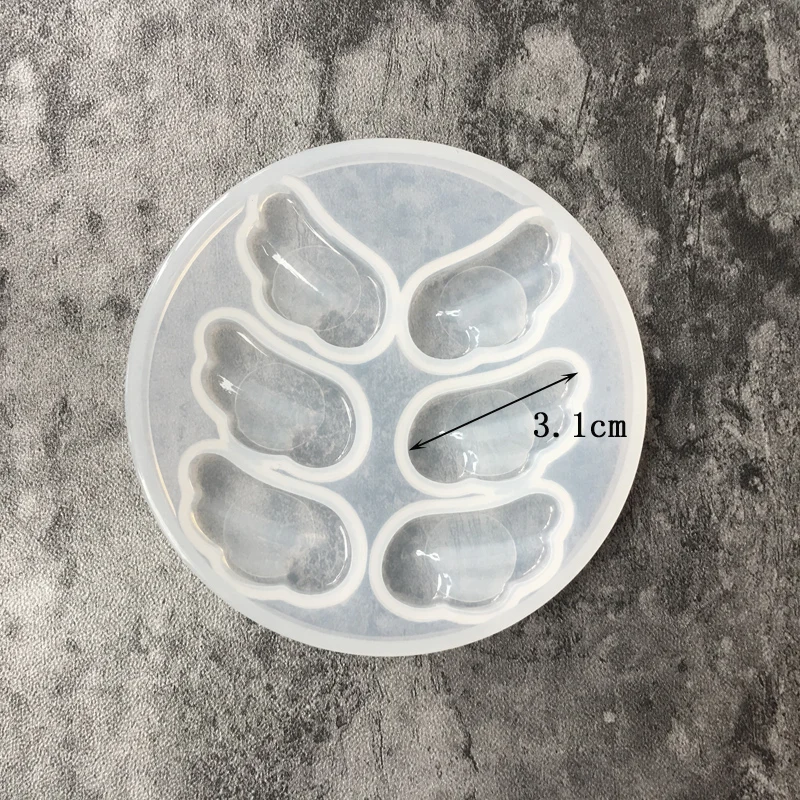 Crystal drop glue round / wing mold DIY gem glass silicone mold