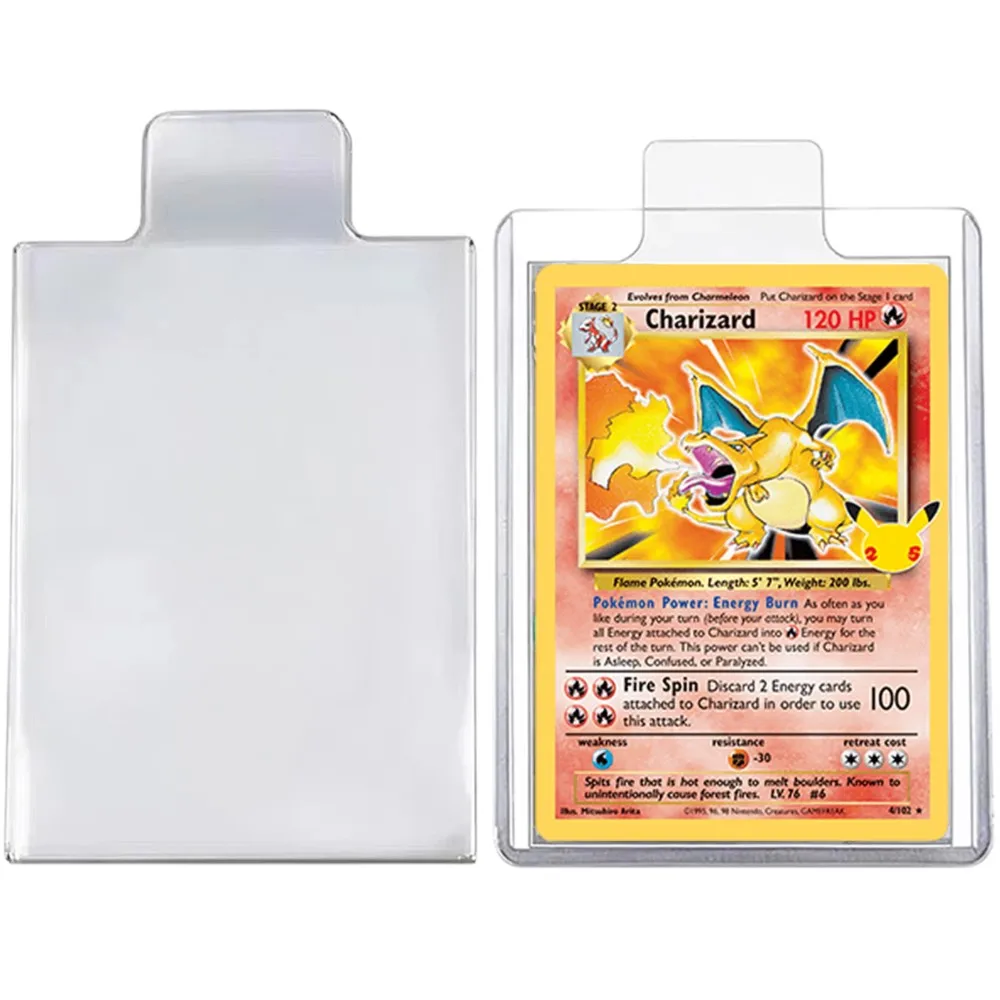 500Pcs Raised Tabbed Card Sleeves Transparent Protector Storage Pouches 65*90mm For PKM Game TCG Sports Football TradingCard