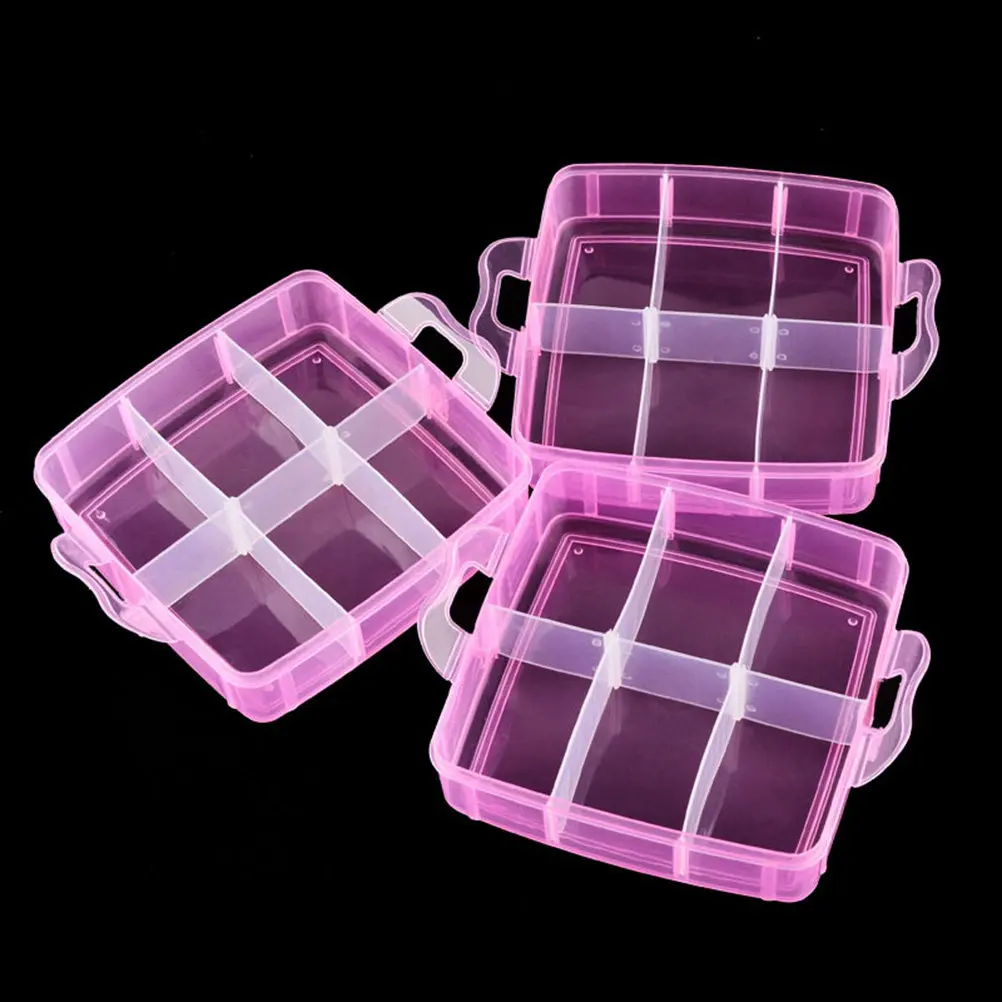 

1 шт. Коробка для хранения маникюрных принадлежностей, трехслойный органайзер для украшений для ногтей, легкий футляр для ювелирных изделий с портативной ручкой для дома и улицы