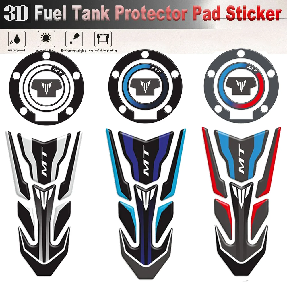 

For Yamaha MT10 MT09 MT07 MT01 protector Stickers Tank Pad Cover Carbon Decals Motorcycle Accessories MT 07 09 10 2019 2023 2024