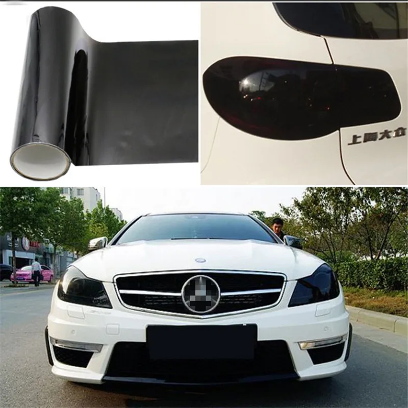 30x200 سنتيمتر سيارة ضوء فيلم سيارة ماتي الأسود تينت العلوي الضوء الخلفي الضباب ضوء الفينيل فيلم لمبة خلفية تلوين فيلم الملحقات الخارجية #4
