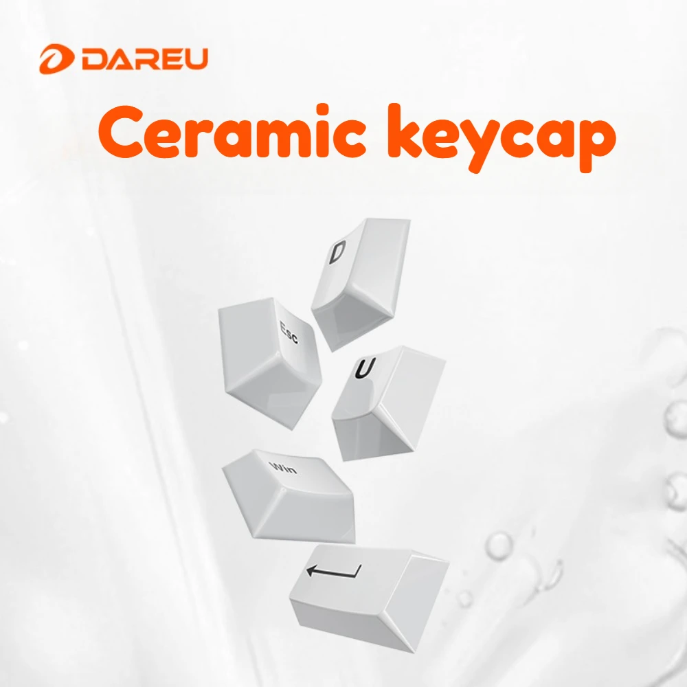 DAREU Ceramic Keycap Set 123key Custom Smooth Glaze Keyboard Cap Cherry Profile Gaming KeyCap for Mechanical Keyboard Drop-Proof