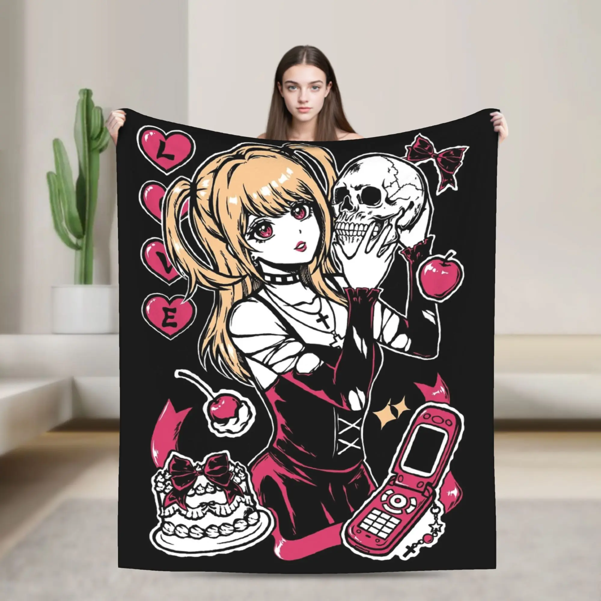Deaths Notes Amane Misa Blanket Fleece Spring Autumn  Portable Warm Throw Blanket for Bedding Couch Plush Thin Quilt