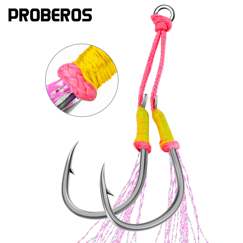 PROBEROS 5Pcs/lot High Carbon Steel Hooks ie Bright Silk Sea Fishing Iron Plate Fish Hook Barbed Fishing Hook Wholesale