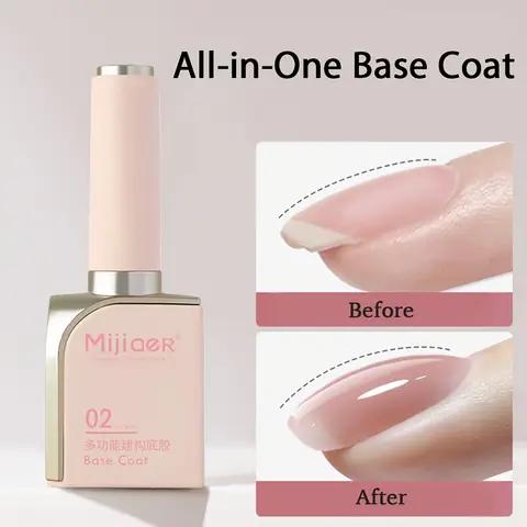 3-in-1 Transparent Building Fiber Rubber Base Gel - LED Light Curing Quick Build Polish,for Broken Nails, Fiberglass & Extension