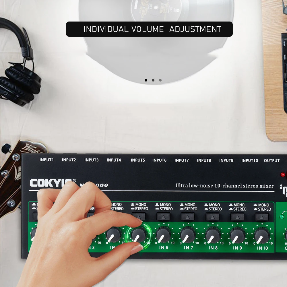 Multi-Channel processador de áudio, baixo ruído estéreo, Mono Mixer, 10-Way Mixer, novo