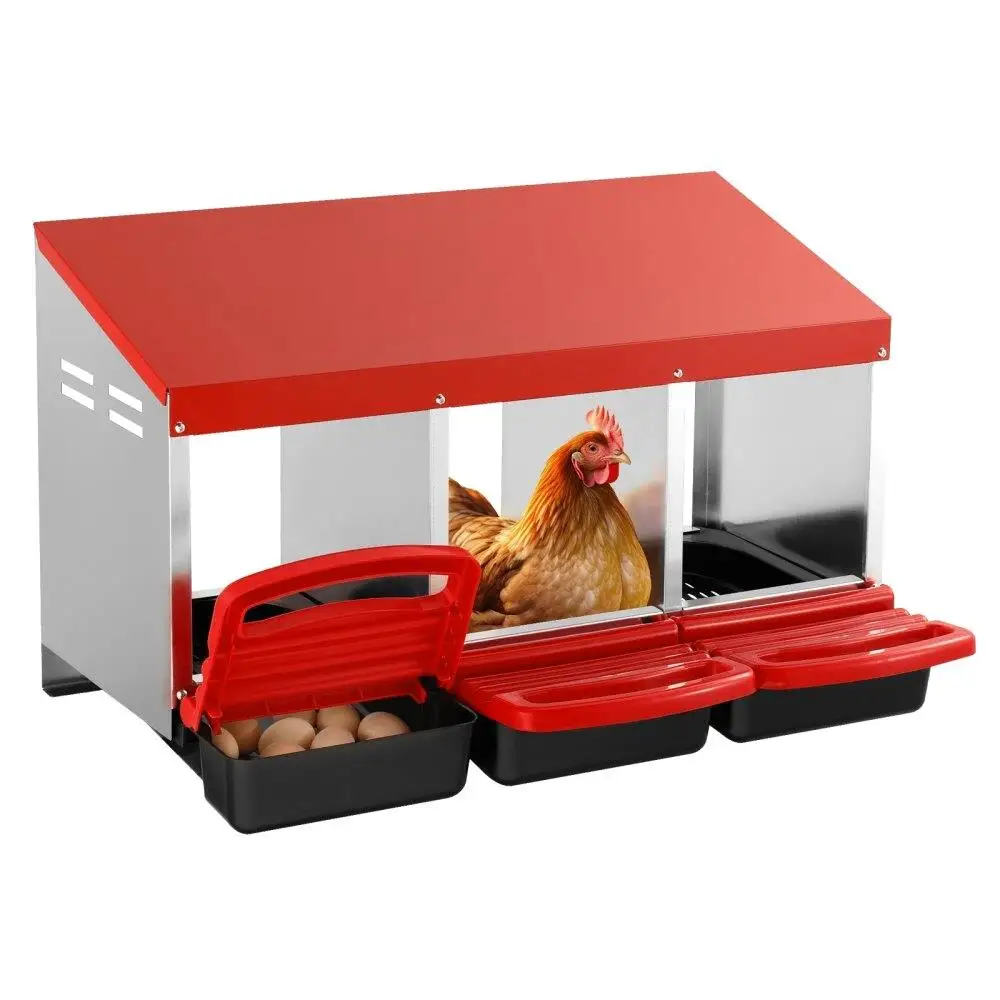 

3 Compartment Chicken Nest Box Inclined Nesting Boxes for Poultry Housing Farm Use