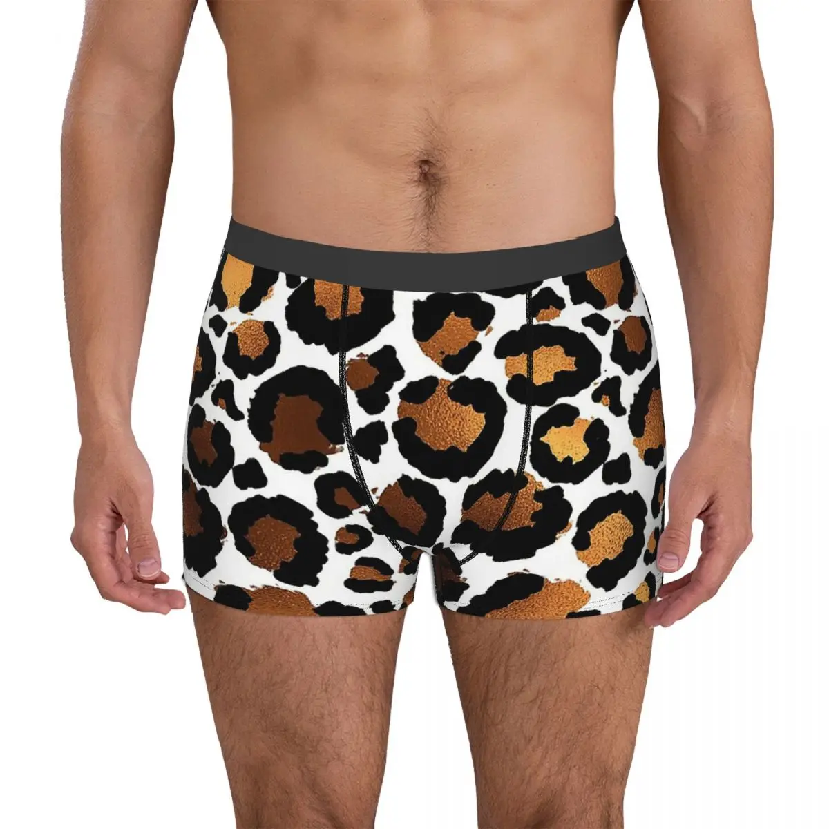 CHEETAH LEOPARD PRINT SAFARI Animal Skin Simulation Underpants Homme Panties Men's Underwear Ventilate Shorts Boxer Briefs