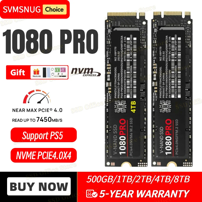 

Жесткий диск NVME NGFF, 2280 Мб/с, 4 ТБ, 1080PRO SSD M2 4,0 PCIe 14000 NVME NGFF