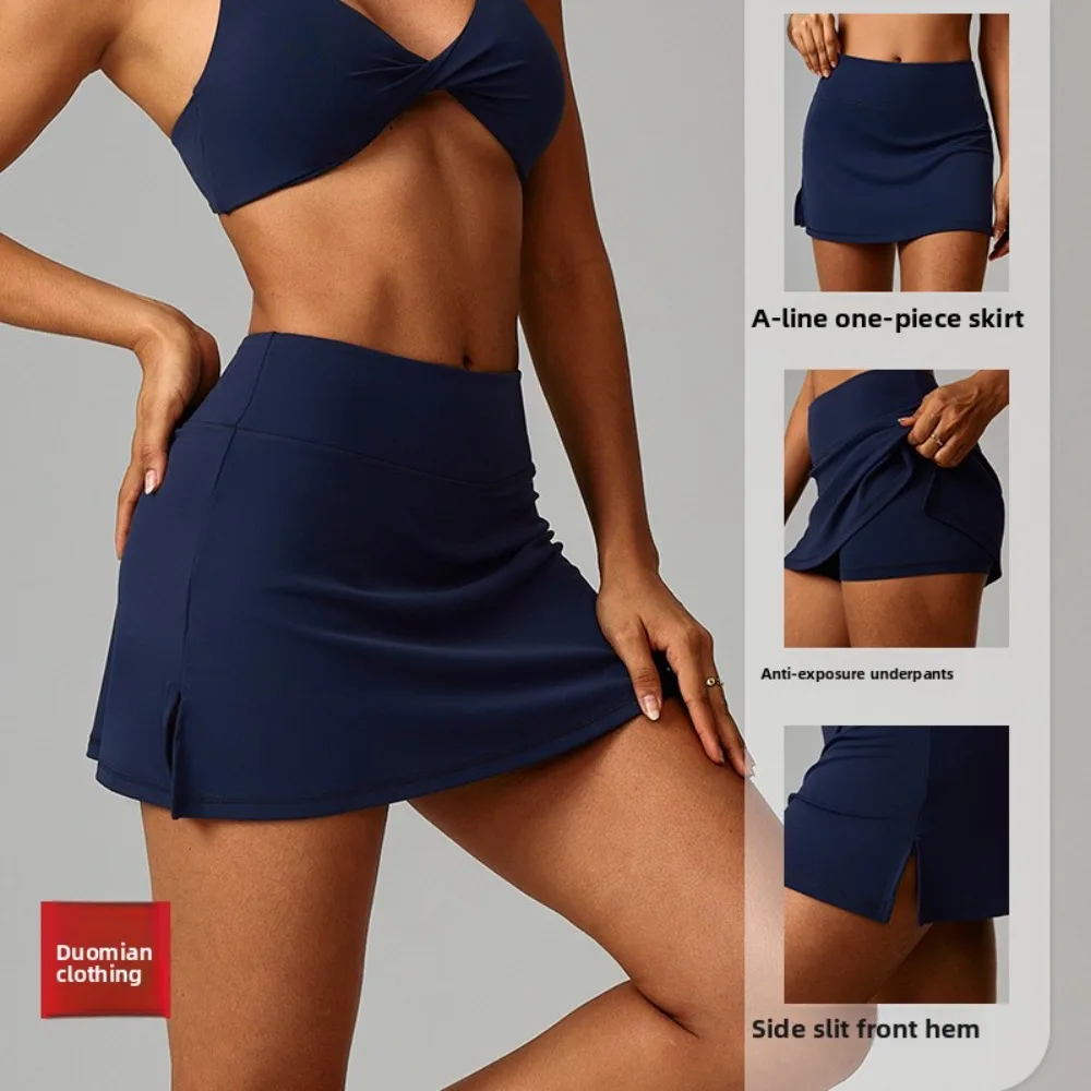 

Summer Slim-fit Quick-drying Tennis Skirt Running Fitness Skirt Anti-light Fake Two-piece SportsMini Skirt Comfortable Versatile