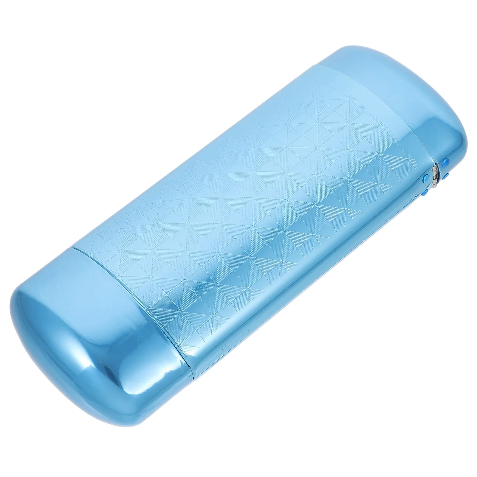 حافظة نظارات مدمجة بغطاء صلب للرجال والنساء أثناء السفر، صندوق تخزين النظارات الشمسية المحمول، متانة من الألومنيوم