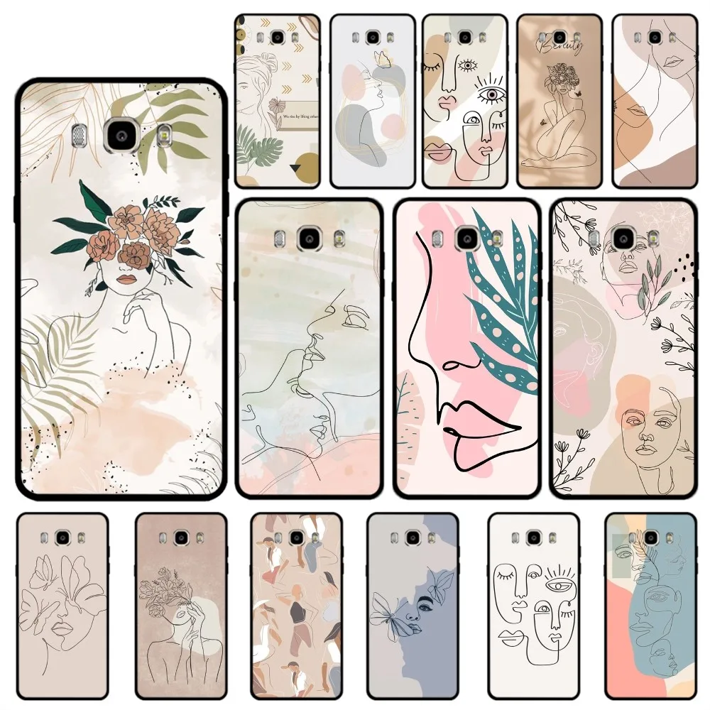 Art Line Face Women Phone Case For Samsung J 7 Plus 7core J7 Neo J6 Plus Prime J6 J4 J5 Mobile Cover